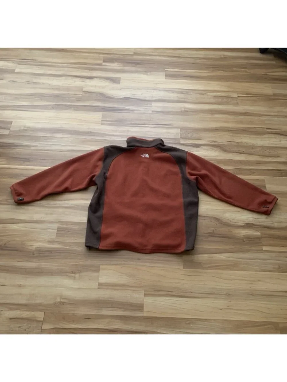 The North Face Men’s 2XL Full Zip Fleece Jacket Rust Brown Zip Pockets